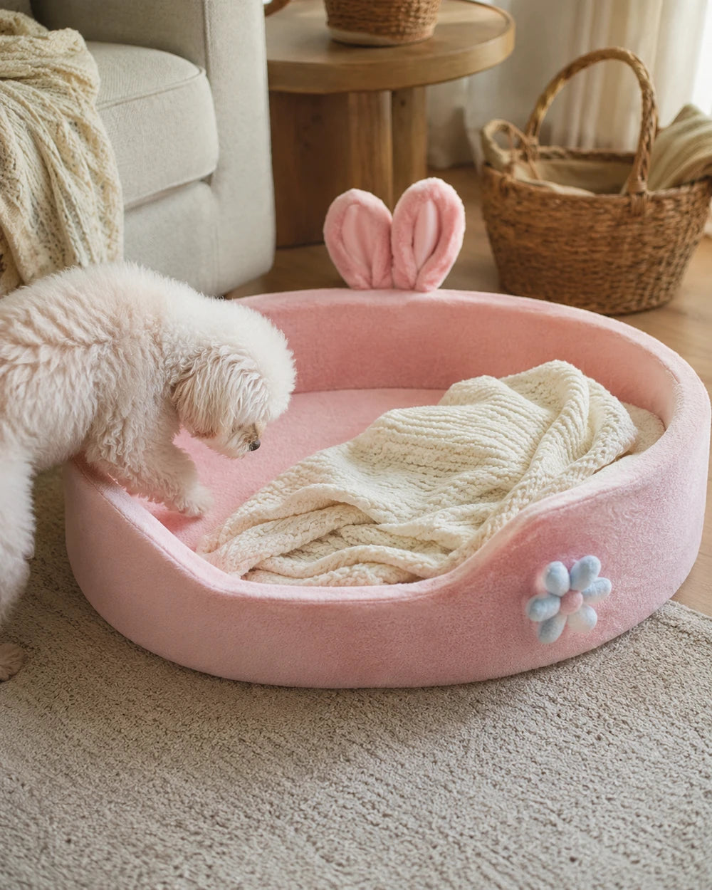 SnugDen Calming Dog Bed
