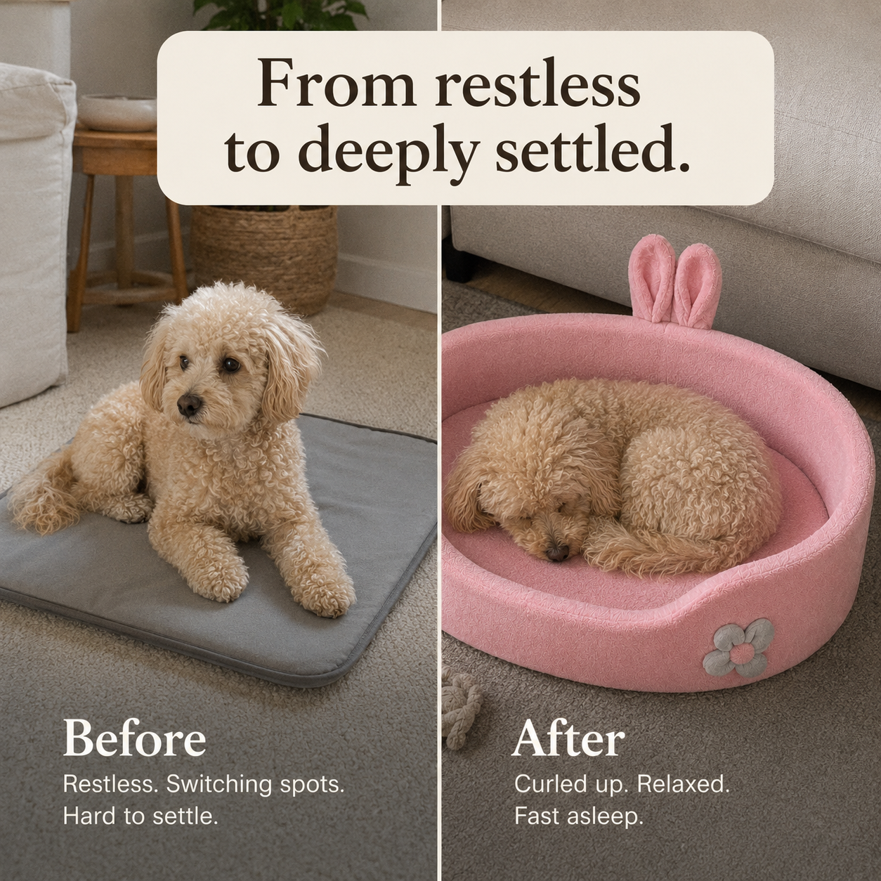 SnugDen Calming Dog Bed